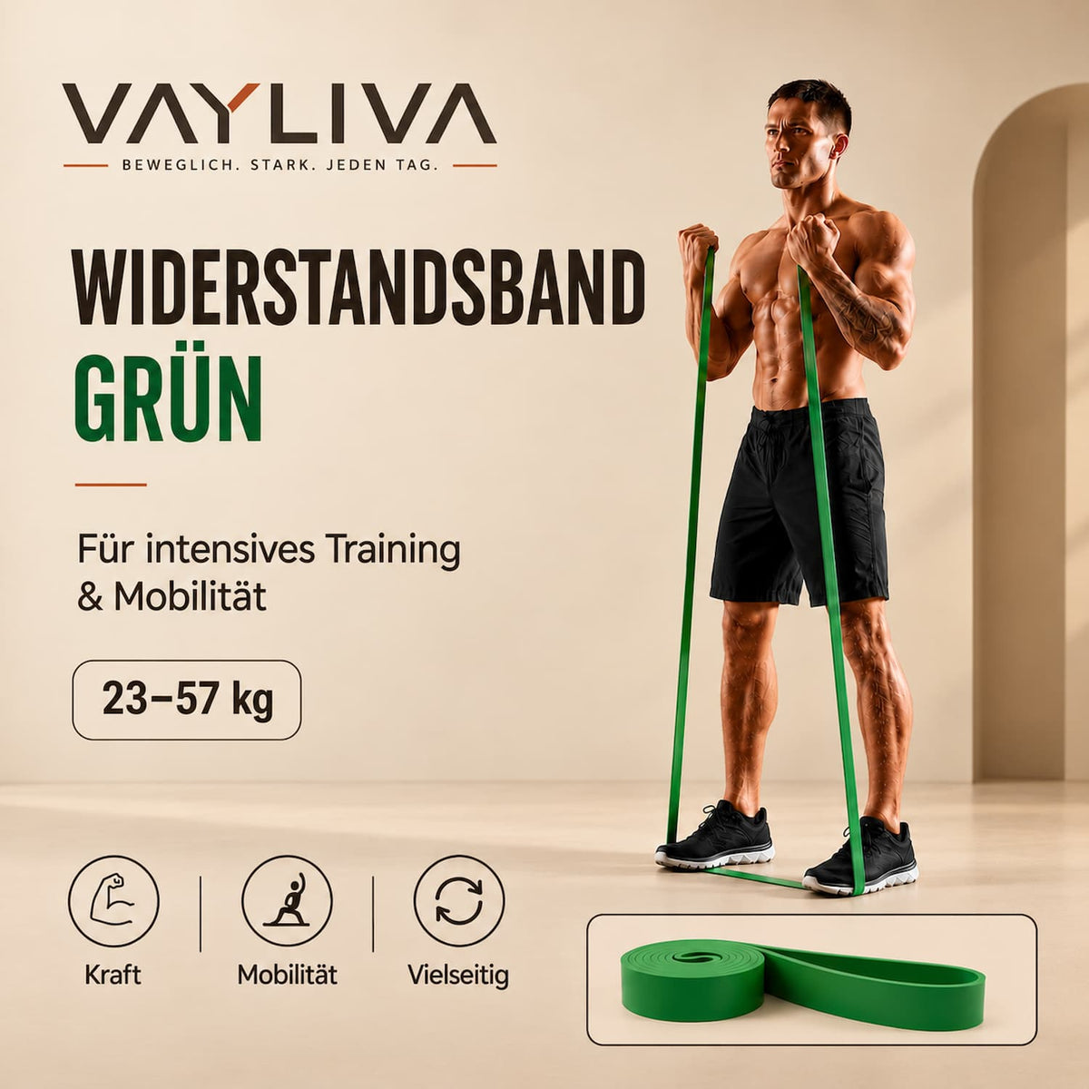 VAYLIVA Widerstandsband – dein ganzes Training in einem Band